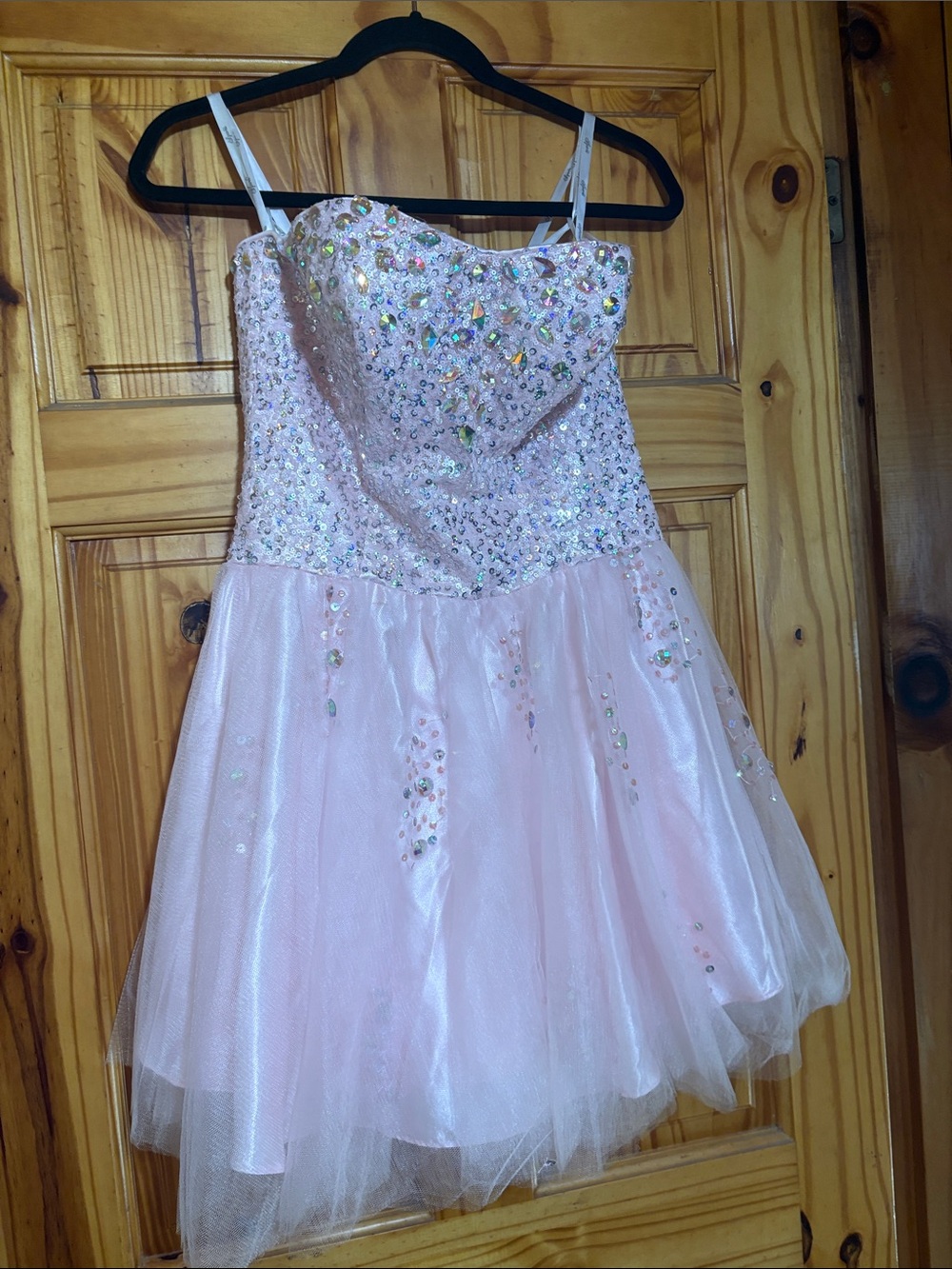 Girls Pink Sequin Tulle Party Dress